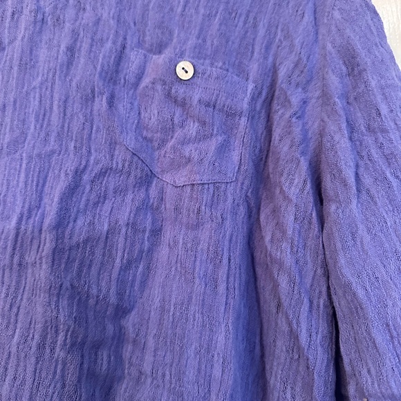 Soft Surroundings Indigo Blouse with Pocket - Picture 5 of 6